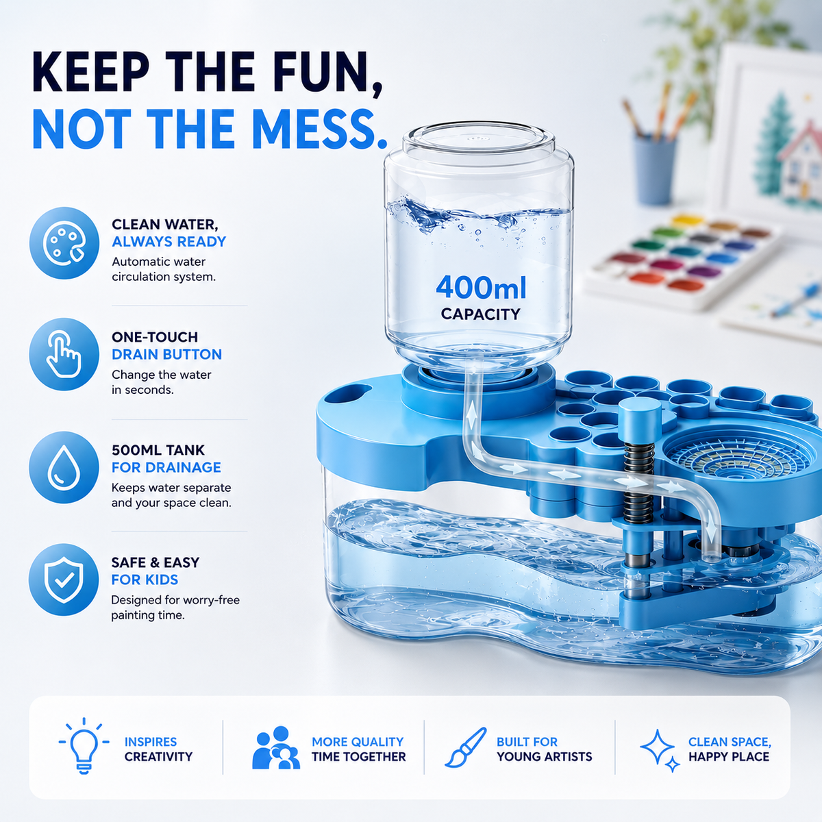 Delvix AquaBrush™ – Automatic Paint Brush Cleaner